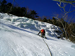 Brian Connors on the approach slabs to The Cleft, Mt. Willard. Meanwhile, somebody smells stinky. Oh wait, it's me.